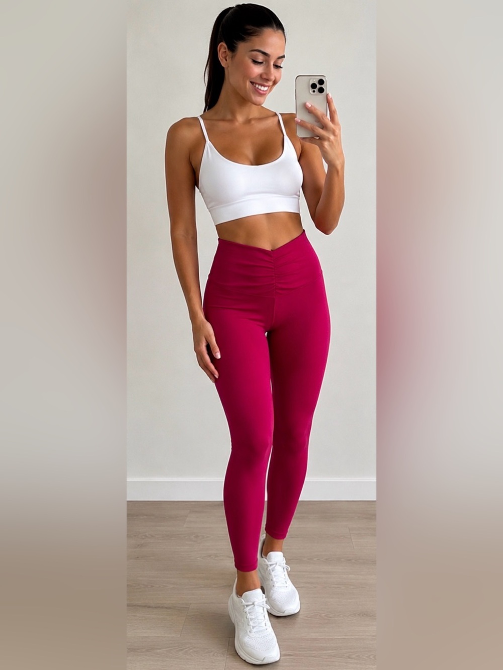 Victoria's Secret Magenta High-Rise Scrunch Front Leggings